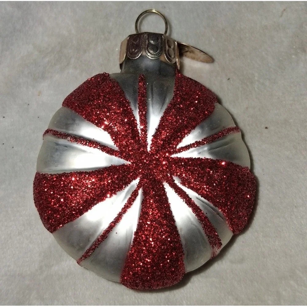 Celebrations by Radko Peppermint Candy Glass Christmas Ornament Poland 2.5